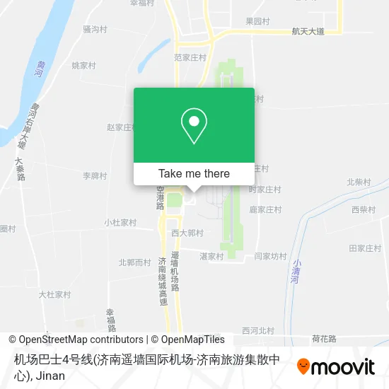 机场巴士4号线(济南遥墙国际机场-济南旅游集散中心) map