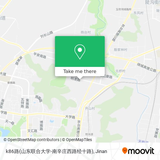 k86路(山东联合大学-南辛庄西路经十路) map