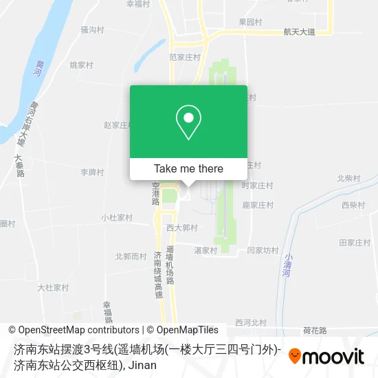 济南东站摆渡3号线(遥墙机场(一楼大厅三四号门外)-济南东站公交西枢纽) map