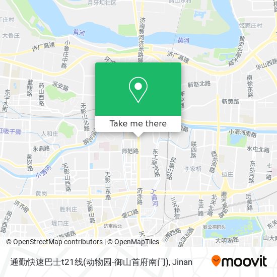 通勤快速巴士t21线(动物园-御山首府南门) map