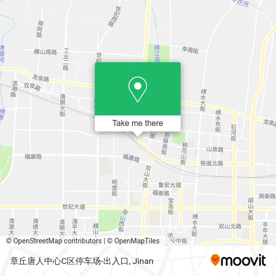 章丘唐人中心C区停车场-出入口 map