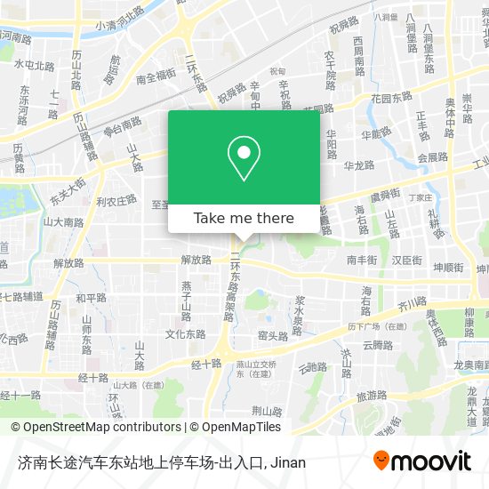 济南长途汽车东站地上停车场-出入口 map