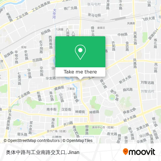 奥体中路与工业南路交叉口 map