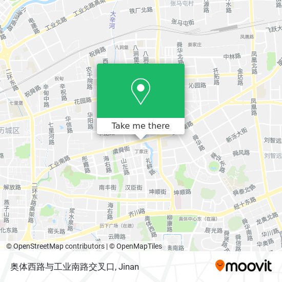 奥体西路与工业南路交叉口 map