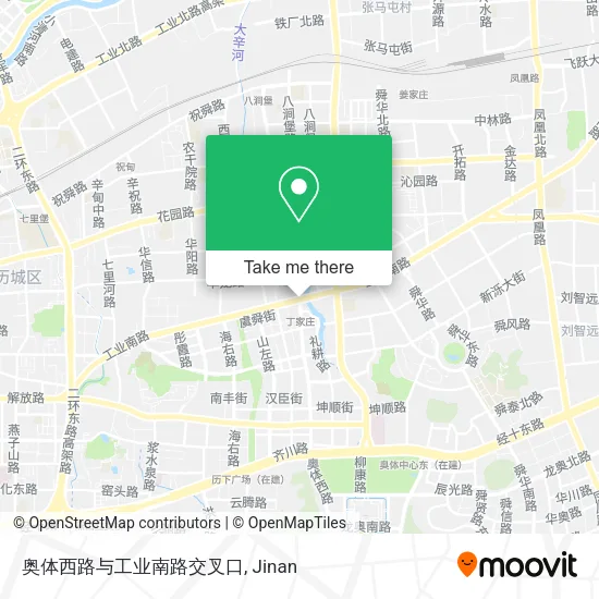 奥体西路与工业南路交叉口 map