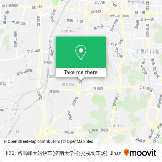 k201路高峰大站快车(济南大学-公交祝甸车场) map