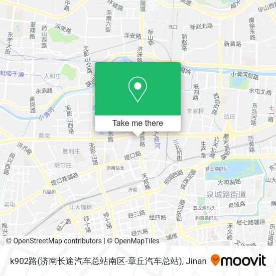 k902路(济南长途汽车总站南区-章丘汽车总站) map