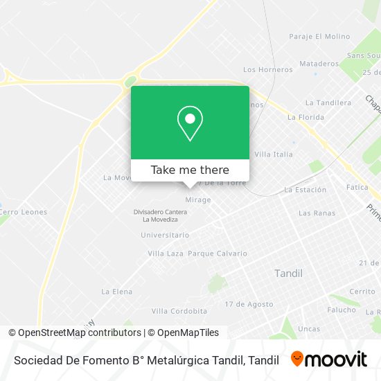 Sociedad De Fomento B° Metalúrgica Tandil map