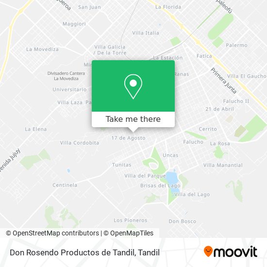 Mapa de Don Rosendo Productos de Tandil