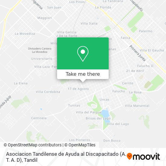 Asociacion Tandilense de Ayuda al Discapacitado (A. T. A. D) map