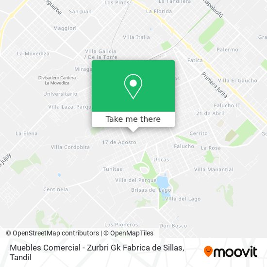 Muebles Comercial - Zurbri Gk Fabrica de Sillas map