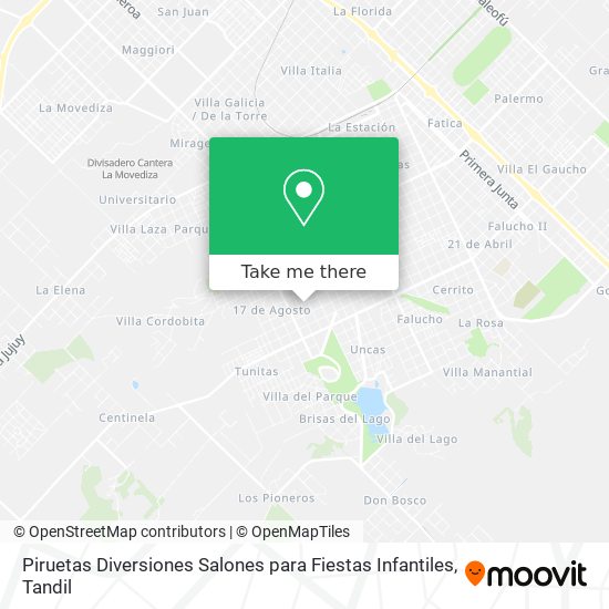 Piruetas Diversiones Salones para Fiestas Infantiles map