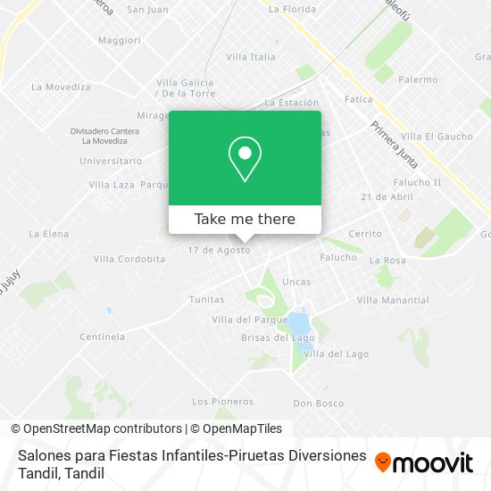 Mapa de Salones para Fiestas Infantiles-Piruetas Diversiones Tandil