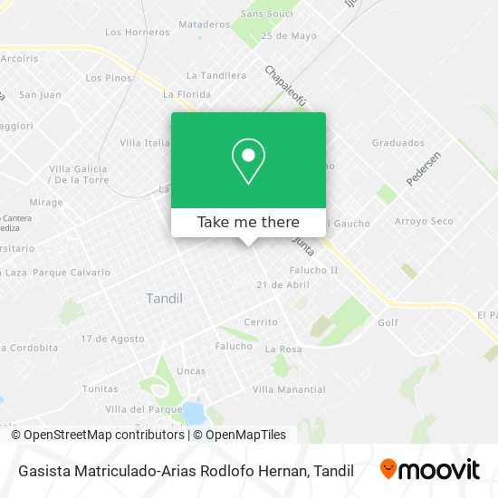 Mapa de Gasista Matriculado-Arias Rodlofo Hernan