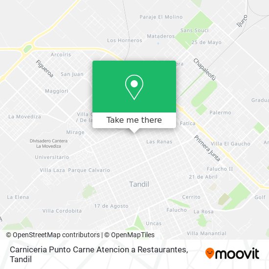 Mapa de Carniceria Punto Carne Atencion a Restaurantes