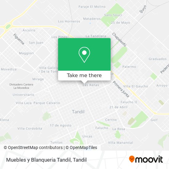 Mapa de Muebles y Blanqueria Tandil