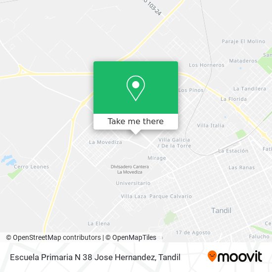 Mapa de Escuela Primaria N 38 Jose Hernandez