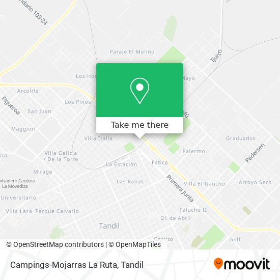 Mapa de Campings-Mojarras La Ruta