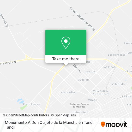 Mapa de Monumento A Don Quijote de la Mancha en Tandil