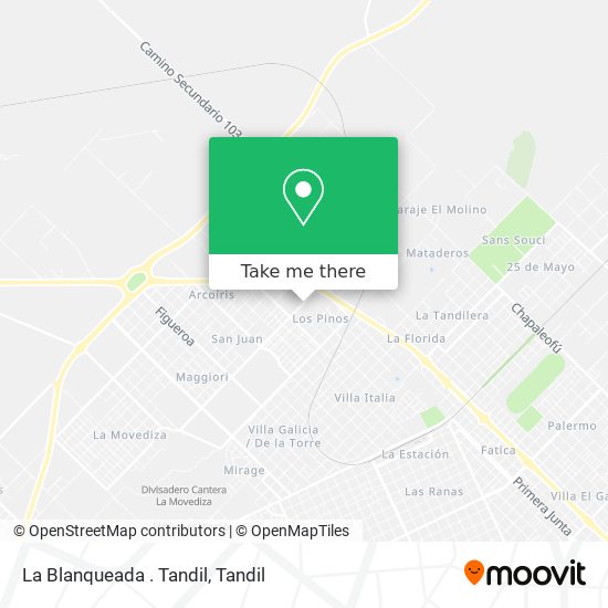 Mapa de La Blanqueada . Tandil