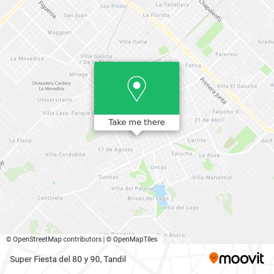 Mapa de Super Fiesta del 80 y 90
