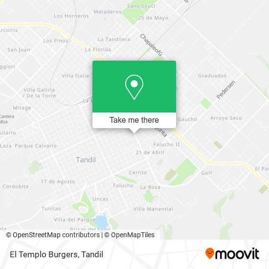 El Templo Burgers map