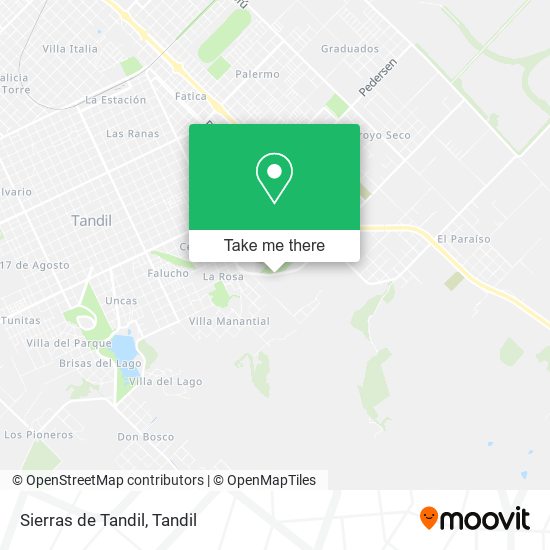 Mapa de Sierras de Tandil