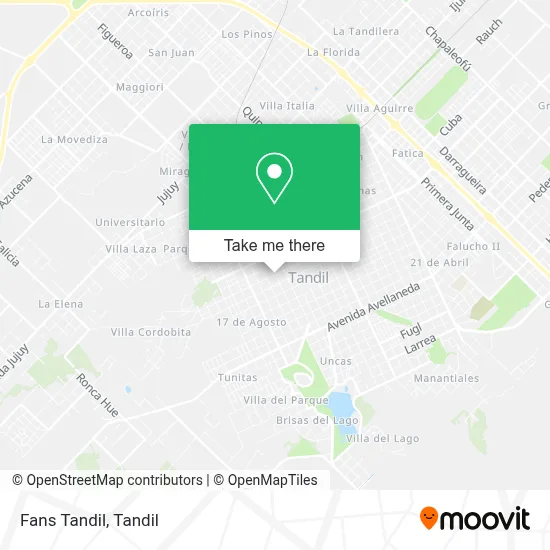 Fans Tandil map