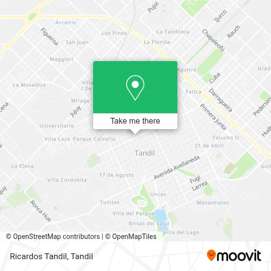 Ricardos Tandil map