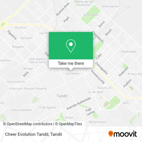 Cheer Evolution Tandil map