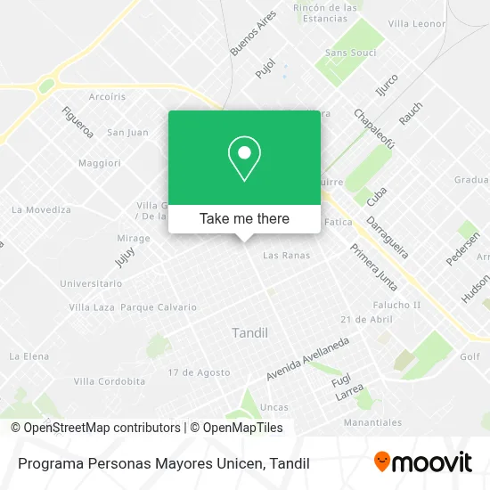 Programa Personas Mayores Unicen map