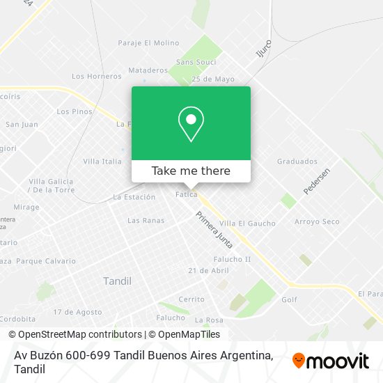 Mapa de Av Buzón 600-699‎ Tandil Buenos Aires Argentina