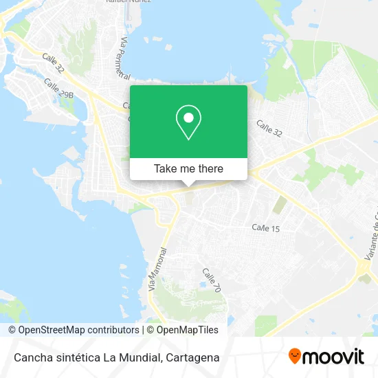Cancha sintética La Mundial map