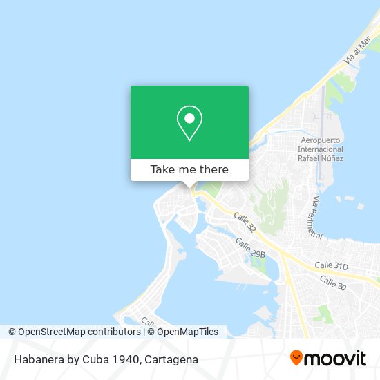 Habanera by Cuba 1940 map