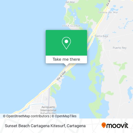 Sunset Beach Cartagena Kitesurf map