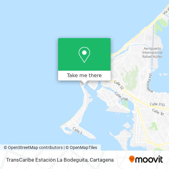 Mapa de TransCaribe Estación La Bodeguita