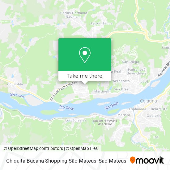 Mapa Chiquita Bacana Shopping São Mateus