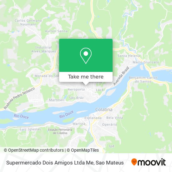 Supermercado Dois Amigos Ltda Me map