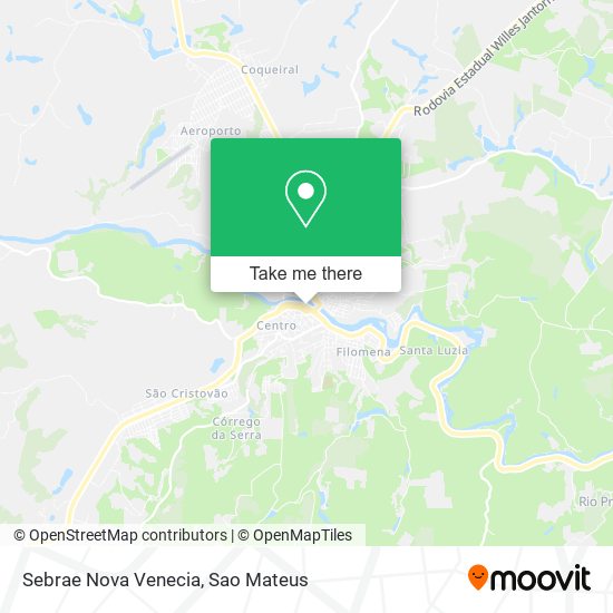 Sebrae Nova Venecia map
