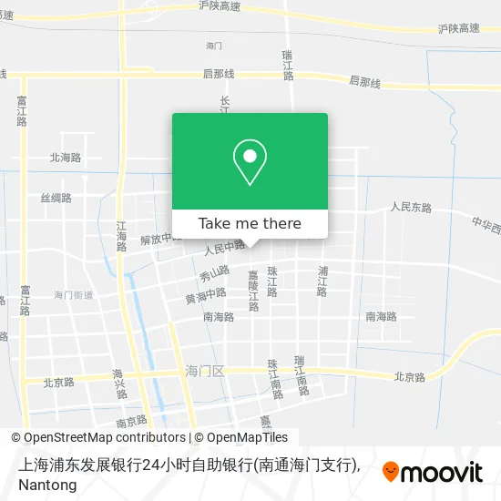 上海浦东发展银行24小时自助银行(南通海门支行) map