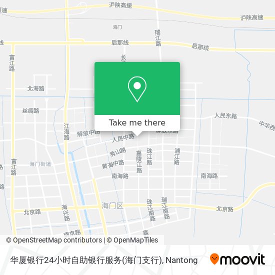 华厦银行24小时自助银行服务(海门支行) map