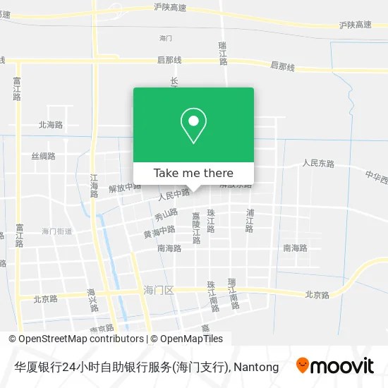 华厦银行24小时自助银行服务(海门支行) map