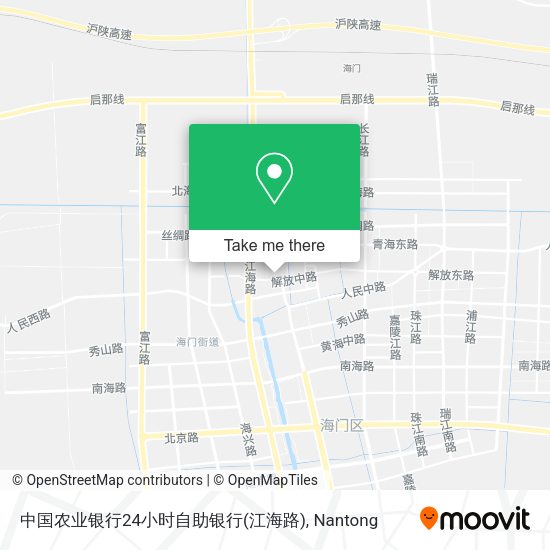 中国农业银行24小时自助银行(江海路) map