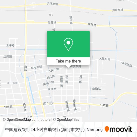 中国建设银行24小时自助银行(海门市支行) map