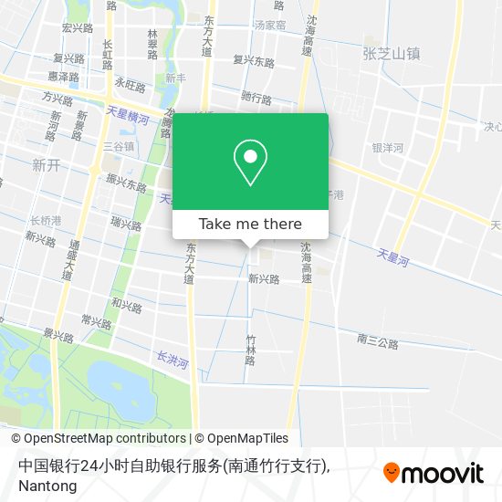 中国银行24小时自助银行服务(南通竹行支行) map