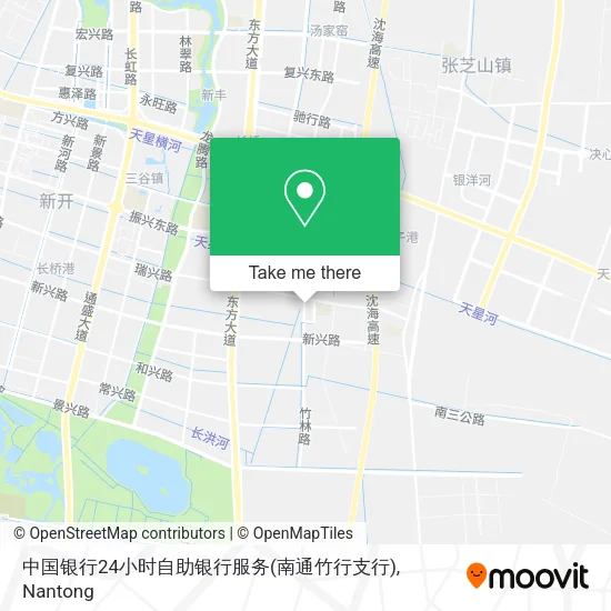 中国银行24小时自助银行服务(南通竹行支行) map