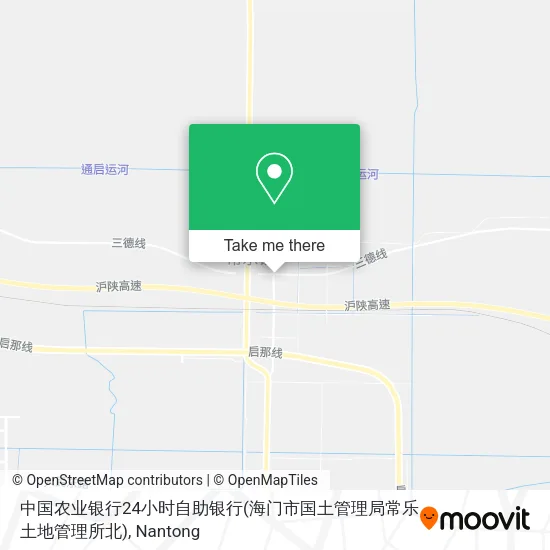 中国农业银行24小时自助银行(海门市国土管理局常乐土地管理所北) map