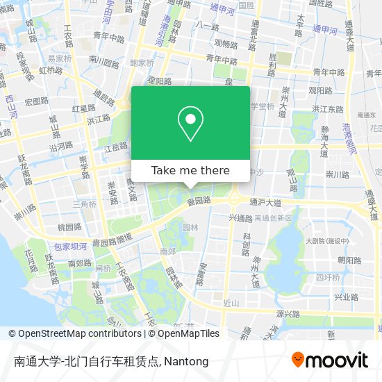 南通大学-北门自行车租赁点 map