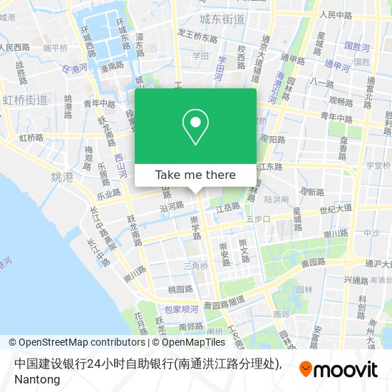 中国建设银行24小时自助银行(南通洪江路分理处) map