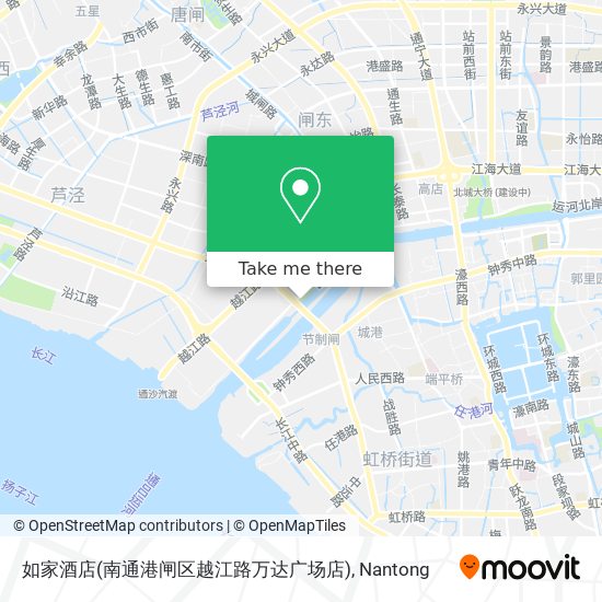 如家酒店(南通港闸区越江路万达广场店) map